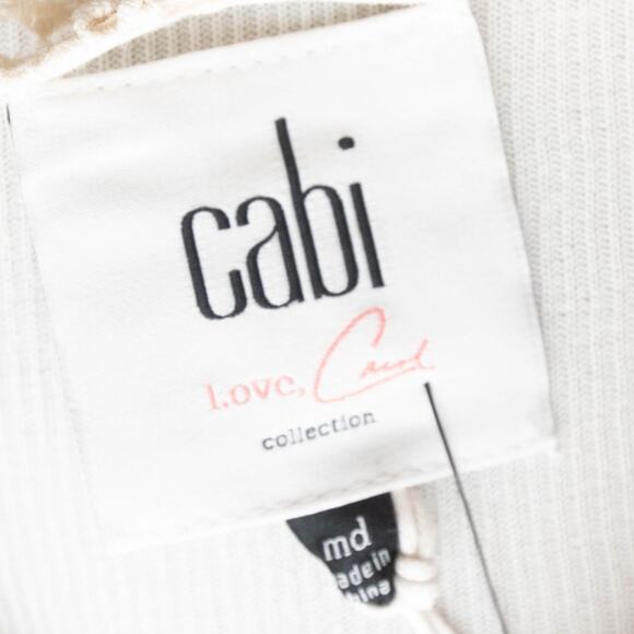 CAbi Cream Love Carol Collection Crochet Capri Swim Coverup Size Medium - Picture 7 of 12
